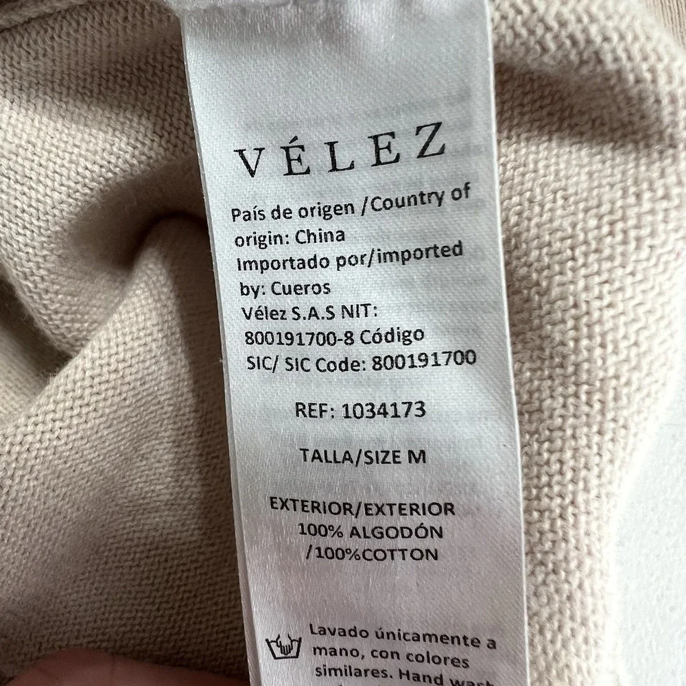 Velez Artisan Blush Pink Crew Neck Sweater Men's Medium Cotton Classic Old Money